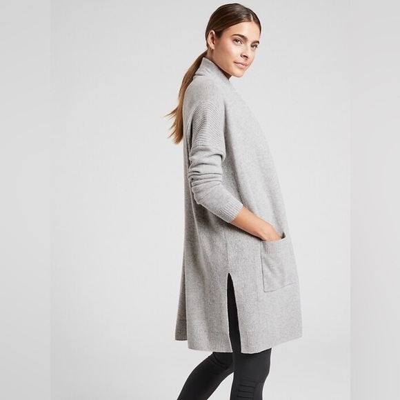 Athleta Spirit Wool Cashmere Grey Cardigan, size Small - Picture 2 of 10